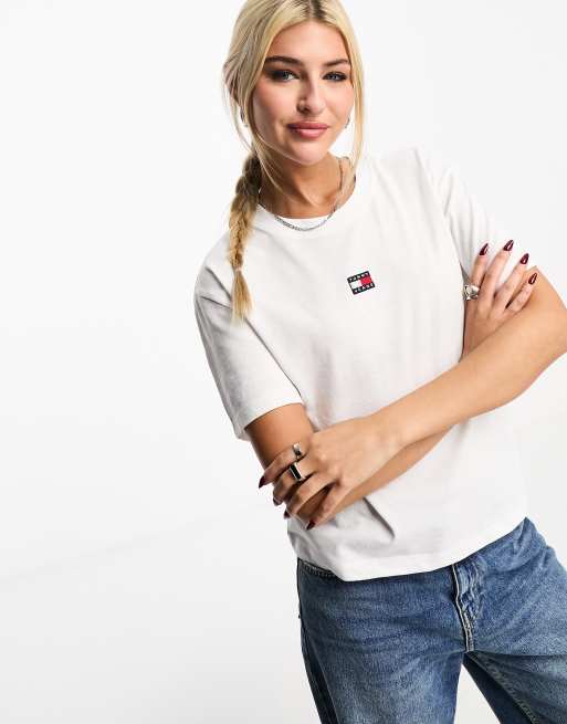 T-shirt da donna Tommy Original Rn Tee Ss Logo White