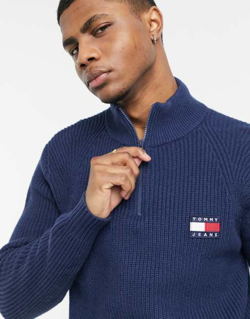 tommy badge chunky knit jumper