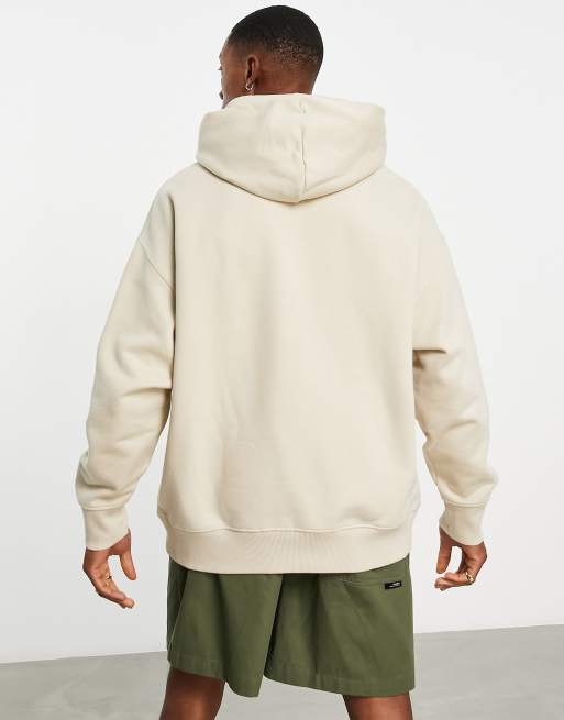 tommy jeans badge hoodie beige
