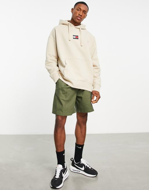 Tommy Jeans badge logo hoodie in beige, 3 of 4