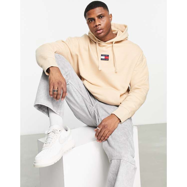 Tommy Jeans badge logo hoodie in beige