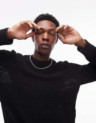 Tommy Jeans badge logo jumper in black