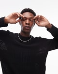[Tommy Jeans] Tommy Jeans badge logo jumper in black S Black