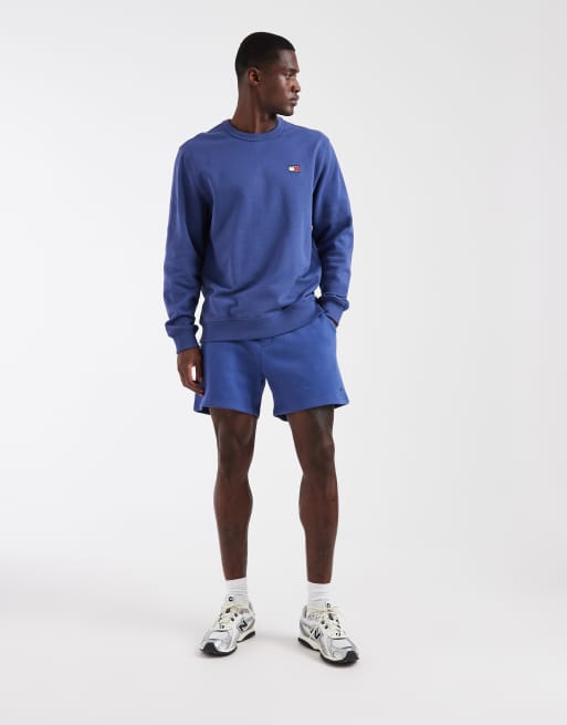 Tommy Jeans badge logo sweatshirt in blue, 5 of 5