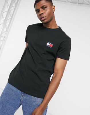Tommy Jeans badge logo T-shirt in black 