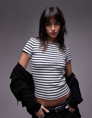 Tommy Jeans Badge Rib T-shirt In Navy