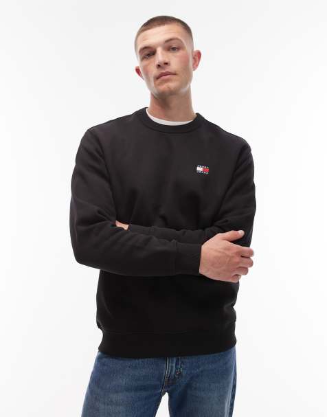 Tommy Jeans badge sweatshirt in black - view 1
