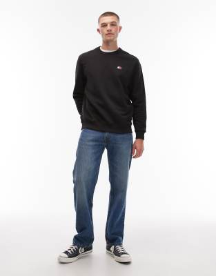 Tommy Jeans Badge Sweatshirt In Black