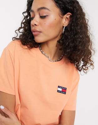 tommy jeans orange t shirt