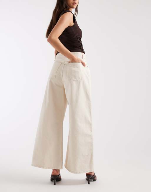 Tommy Jeans - Baggy geplooide jeans met halfhoge taille in crème, 2 van 5