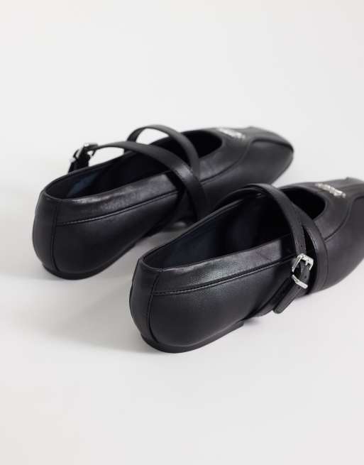 Tommy Jeans Baisley skórzane balerinki w czerni, 3 z 4
