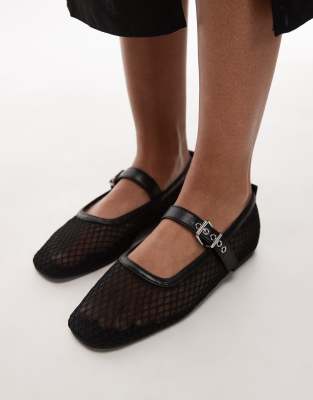 Tommy Jeans - Ballerinas aus Netzstoff in Schwarz