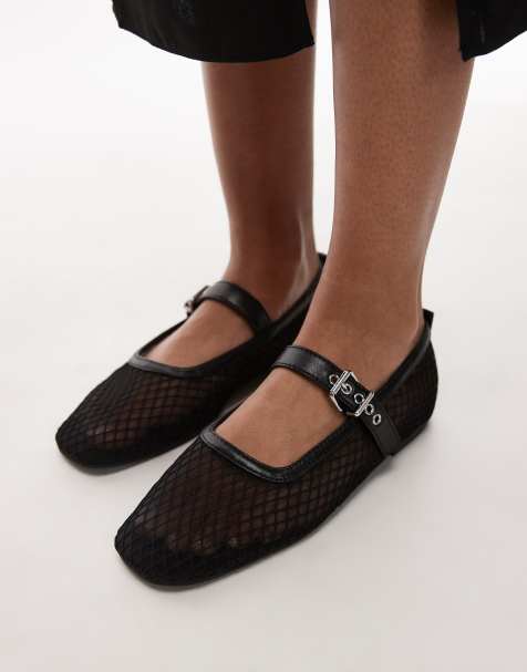 Tommy Jeans - Ballerina's van mesh in zwart - view 1