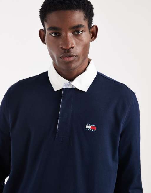 Tommy Jeans – Basic-Rugby-Hemd in Marineblau im Relaxed Fit, 5 von 5