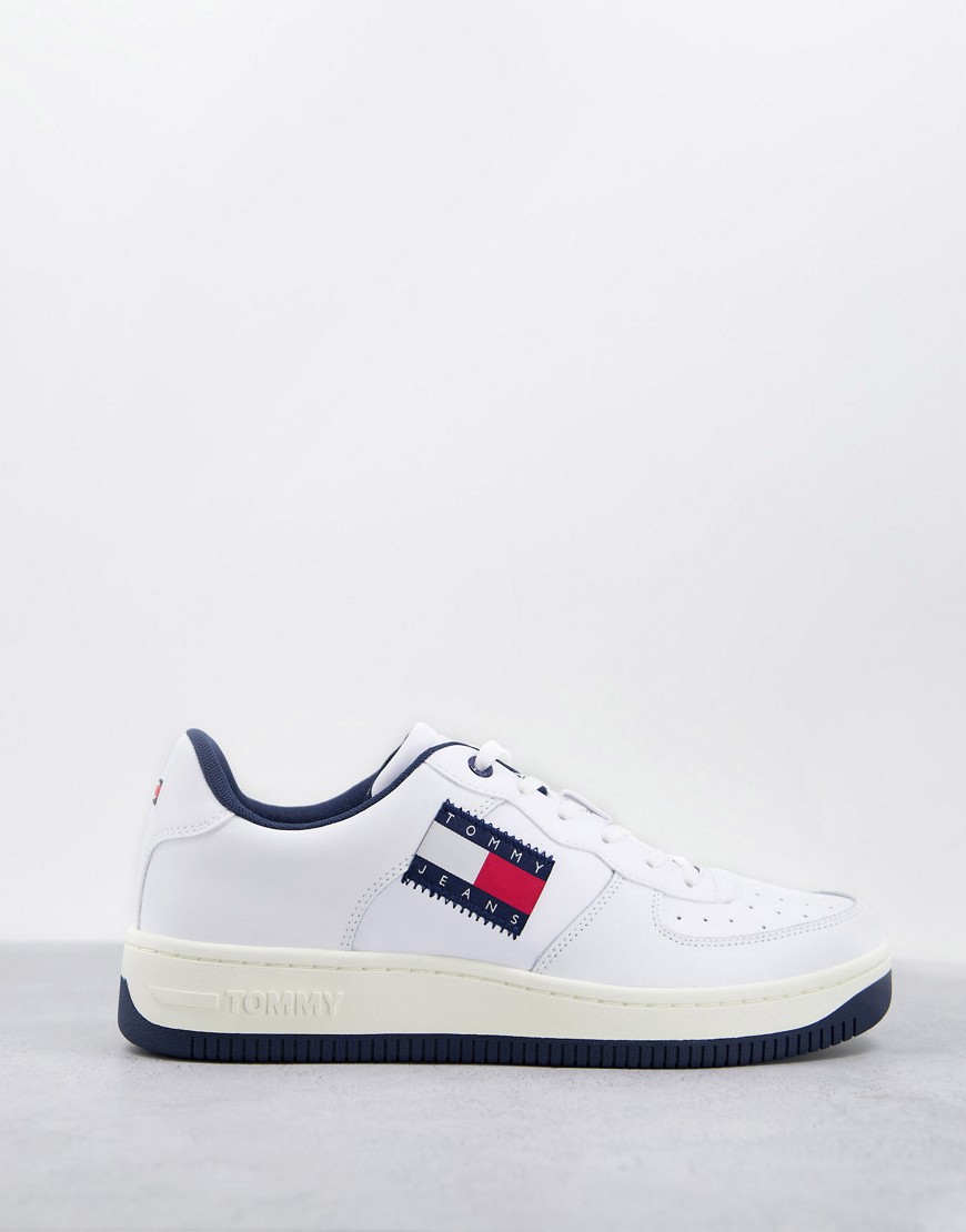 Tommy Jeans basket cupsole sneakers in white