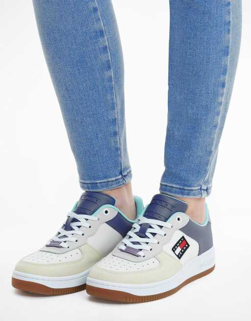 Tommy Jeans basket varsity colourblock sneakers in multi , 3 of 4