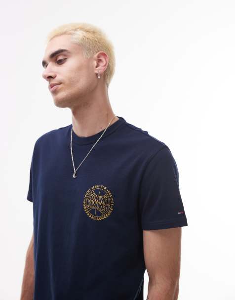 Tommy Jeans basketball chest logo t-shirt in navy - view 1