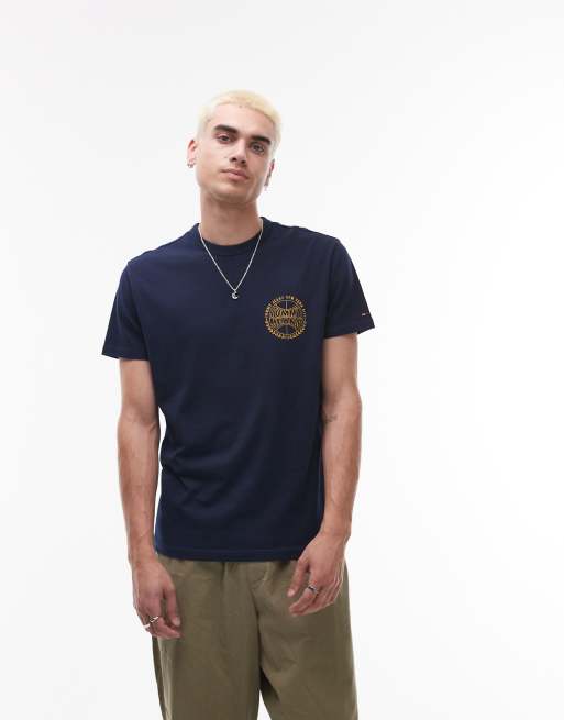 Tommy Jeans basketball chest logo t-shirt in navy, 4 of 4