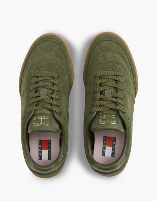 Tommy Jeans baskets basses en daim vert foncé, 3 de 7