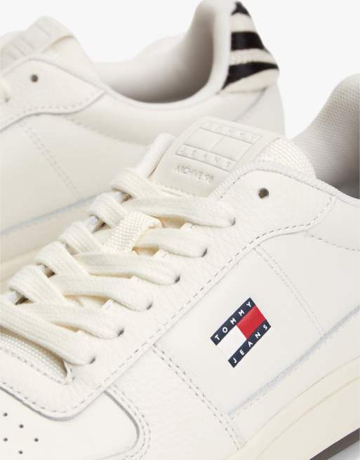 Tommy Jeans baskets court archive à talon zébré blanches, 6 de 7