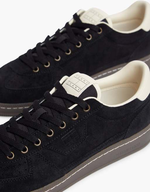 Tommy Jeans Baskets de tennis Greenwich à logo en daim noir, 6 de 7
