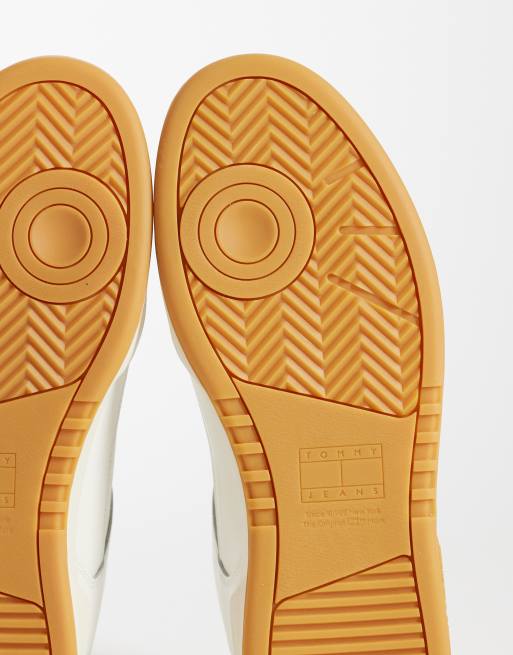 Tommy Jeans - Baskets en cuir à semelle moulée - Blanc cassé, 4 de 5