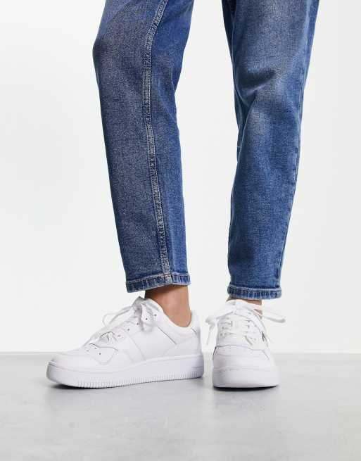 Tommy Jeans - Baskets rétro en cuir avec logo drapeau - Blanc, 4 de 4