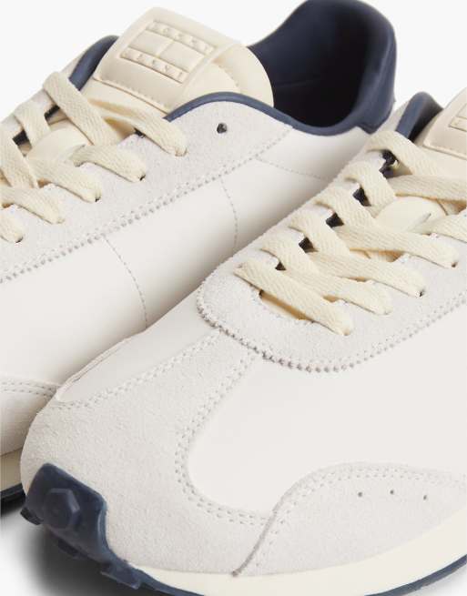 Tommy Jeans baskets rétro style archive runner en cuir beige, 6 de 7