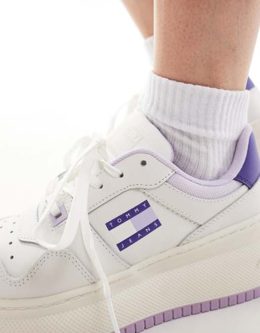 Tommy Jeans - Baskets rétro style basketball à semelle plateforme - Lilas, 3 de 5