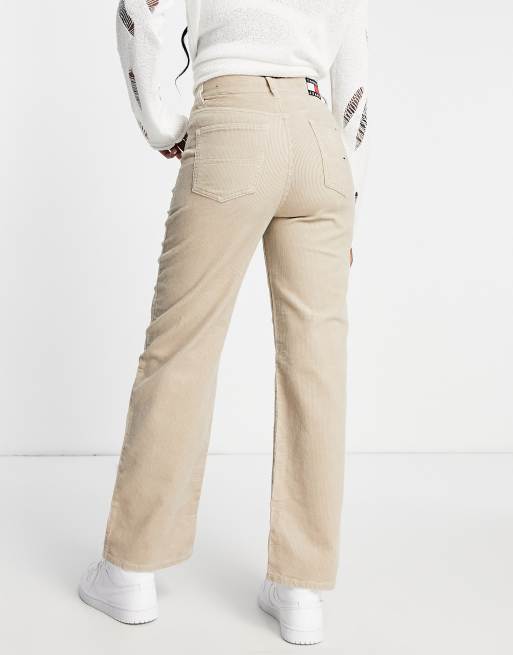 Tommy Jeans - Beige bukser med lige ben i fløjl - Del af sæt, 2 af 4