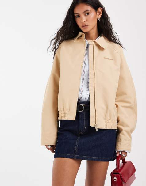 Tommy Jeans – Beige coach-jacka med skriftlogga - view 1