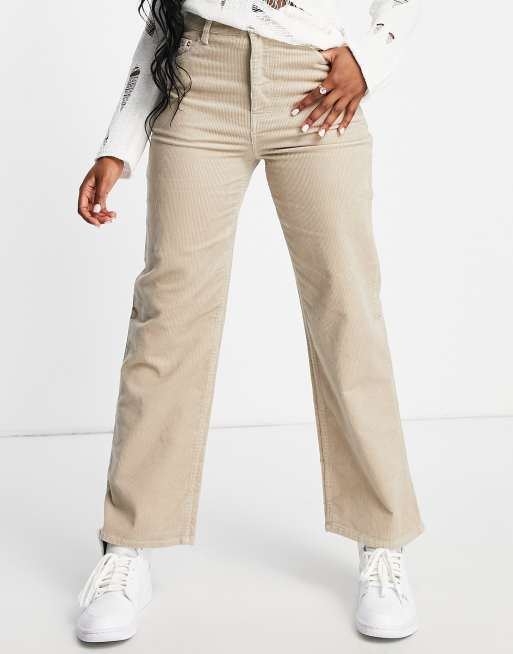 Tommy Jeans – Beige manchesterbyxor med raka ben, del av set, 4 av 4