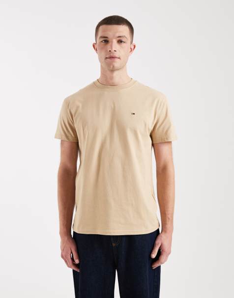 Tommy Jeans – Beige t-shirt med flagglogga - view 1