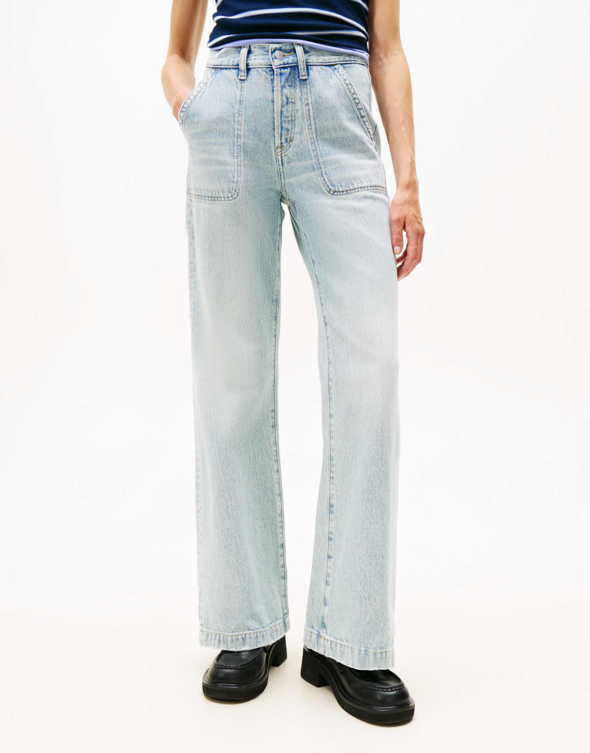 tommy jeans bella high flare jeans in light wash