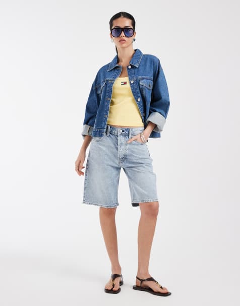 Tommy Jeans - Bermuda-denimshorts med afslappet pasform i lyseblå vask - view 1