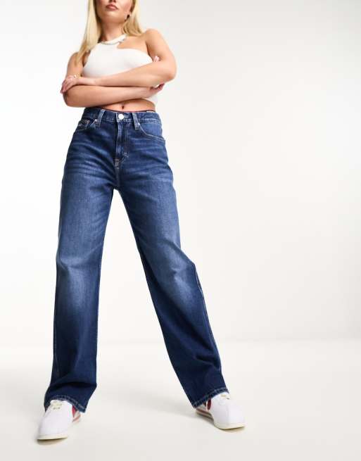 Tommy Jeans - Betsy - Jean droit à taille mi-haute - Bleu foncé délavé, 2 de 5