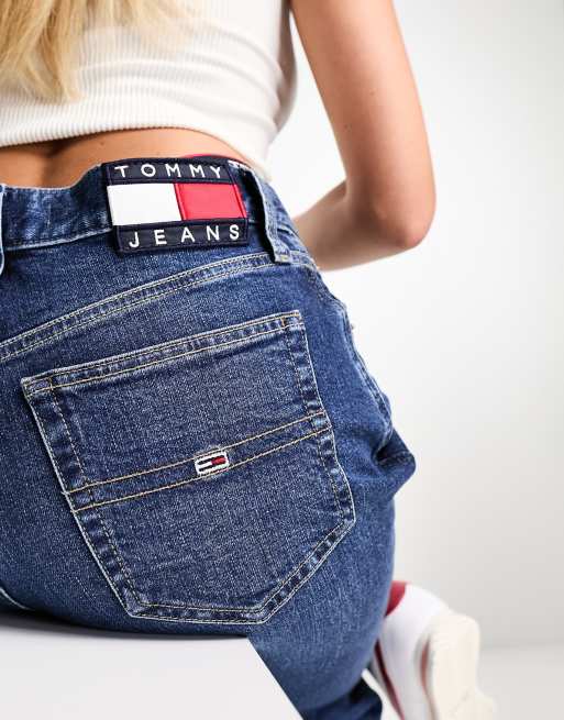 Tommy Jeans - Betsy - Jean droit à taille mi-haute - Bleu foncé délavé, 5 de 5