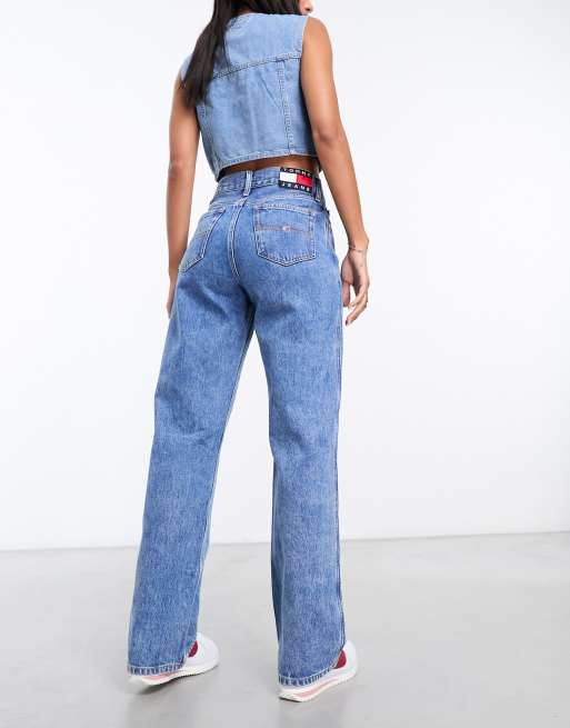 Tommy Jeans – Betsy – Jeans in mittelblauer Waschung mit geradem Bein und mittelhohem Bund, 3 von 5
