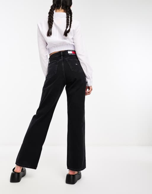 Tommy Jeans - Betsy - Jeans met rechte pijpen en halfhoge taille in zwart