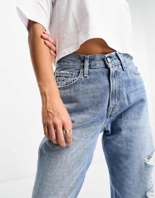 Tommy Jeans - Betsy - Løstsiddende Mid Rise-jeans med flænger i mellemvask, 3 af 5