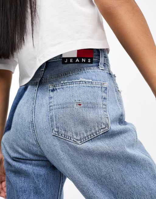 Tommy Jeans betsy mid rise loose ripped jean in mid wash ASOS