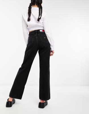 Tommy Jeans B mid rise straight leg jeans in black