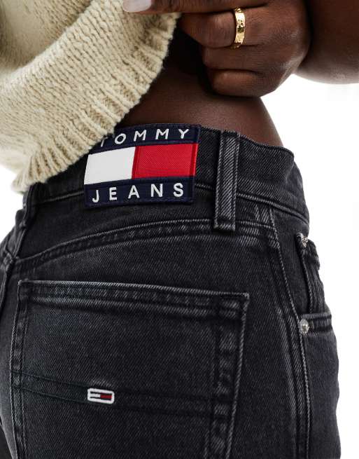 Tommy Jeans Betsy mid rise straight leg jeans in black