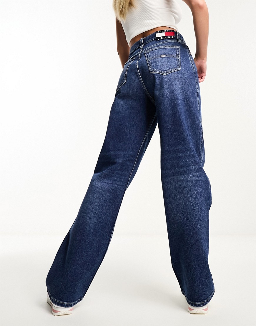 Tommy Jeans Betsy mid rise straight leg jeans in dark wash-Navy