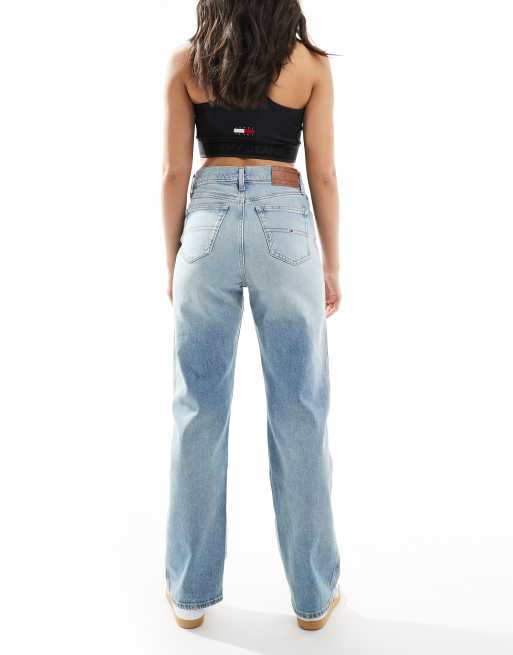 Tommy Jeans Betsy mid rise straight leg jeans in light wash