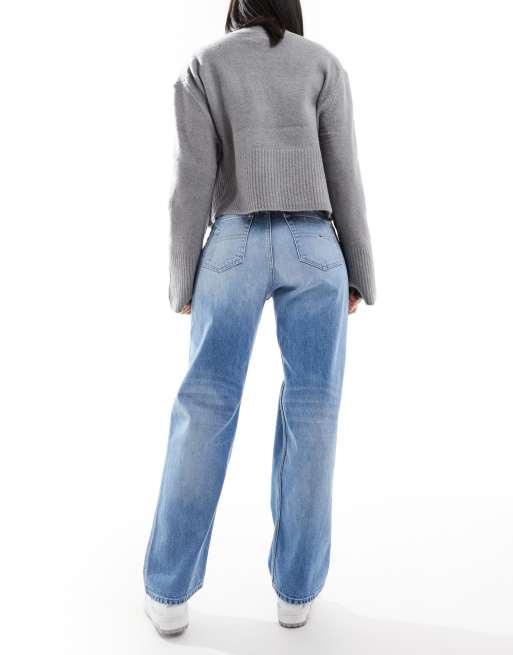 Tommy Jeans Betsy mid rise straight ripped jeans in light wash