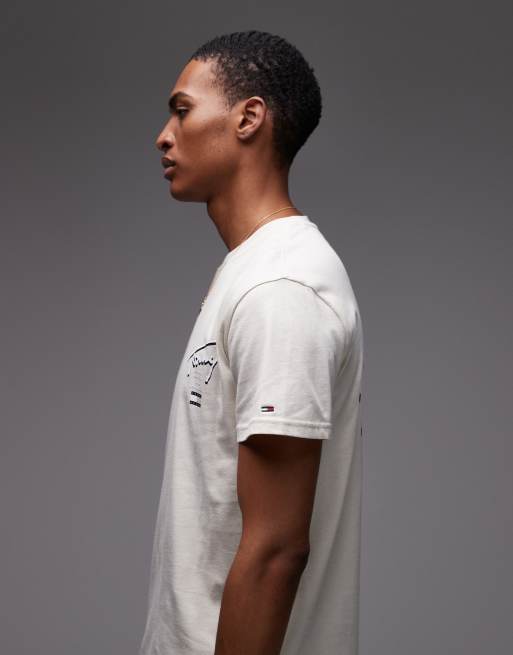 Tommy Jeans – Beżowy T-shirt z nadrukiem na plecach, 4 z 5