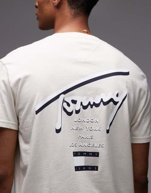 Tommy Jeans – Beżowy T-shirt z nadrukiem na plecach, 5 z 5