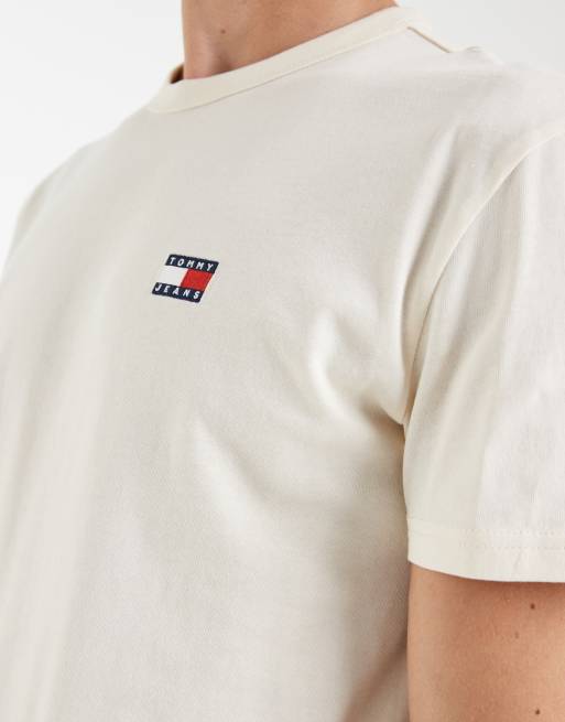 Tommy Jeans – Beżowy T-shirt z naszywką z logo, 3 z 5