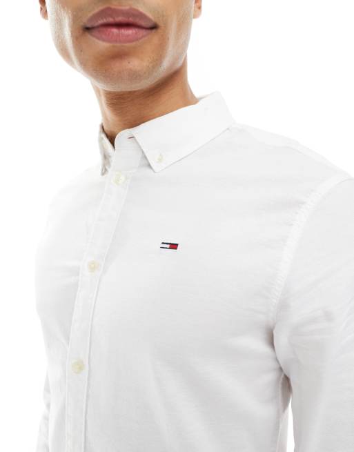 Tommy Jeans – Biała koszula oxford o wąskim kroju, 2 z 4